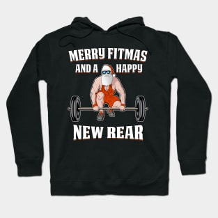 Merry Fitmas And A Happy New Rear Funny Holiday Workout tee Hoodie